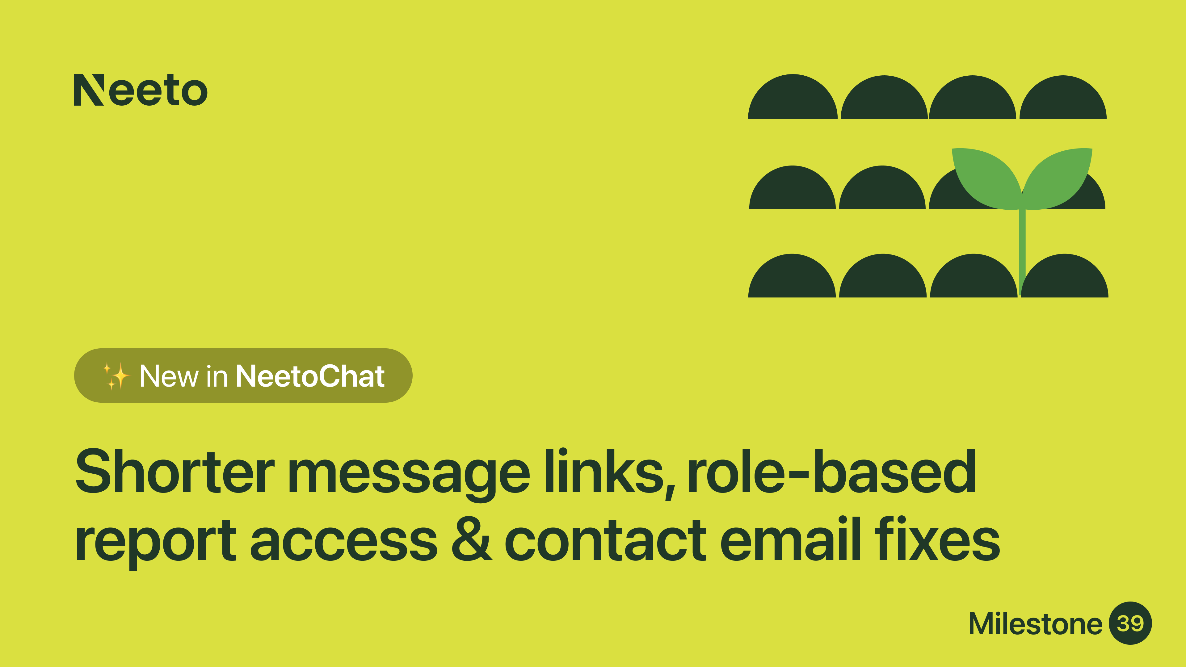 Milestone M39 – Shorter message links, role-based report access & contact email fixes